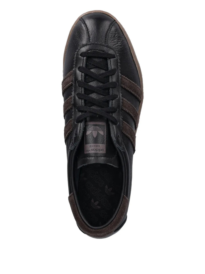 adidas Tobacco Three-Stripe Lace-Up Sneakers — Black — Size US M 11.5 - US W 13 — Back View