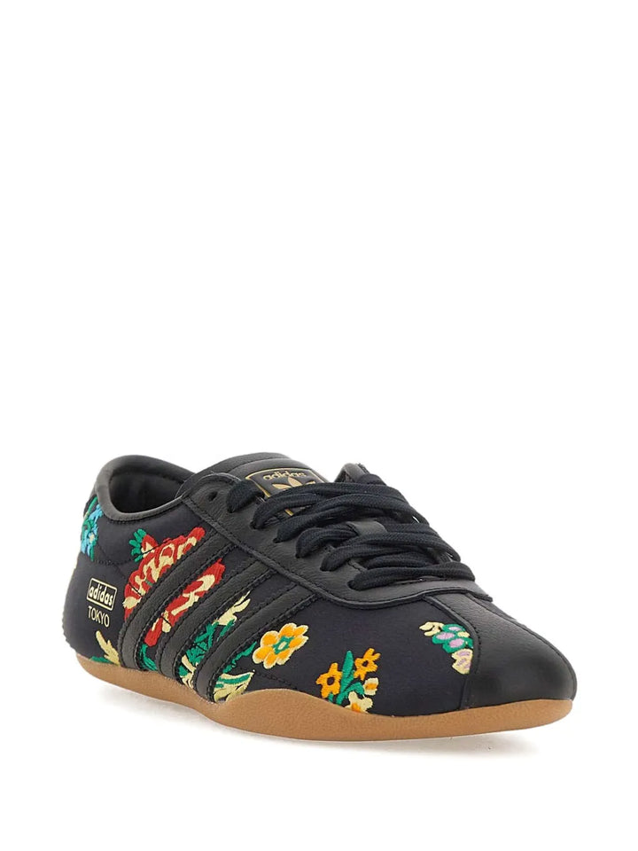 adidas Floral-Embroidered Lace-Up — Black — Size US M 3.5 - US W 5 — Side View