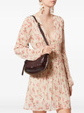 Isabel Marant Oskan Moon Studded Croc Embossed Shoulder Bag — Same as shown — Size One Size — Side View