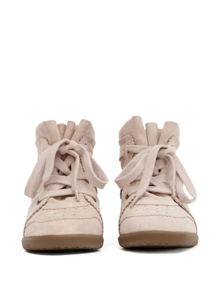 ISABEL MARANT 50Mm Scalloped Perforated Bobby — Pink — Size US M 3.5 - US W 5 — Top View
