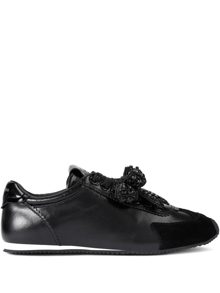 Kurt Geiger London Islington Bow Leather — Black — Size US M 3.5 - US W 5 — Front View