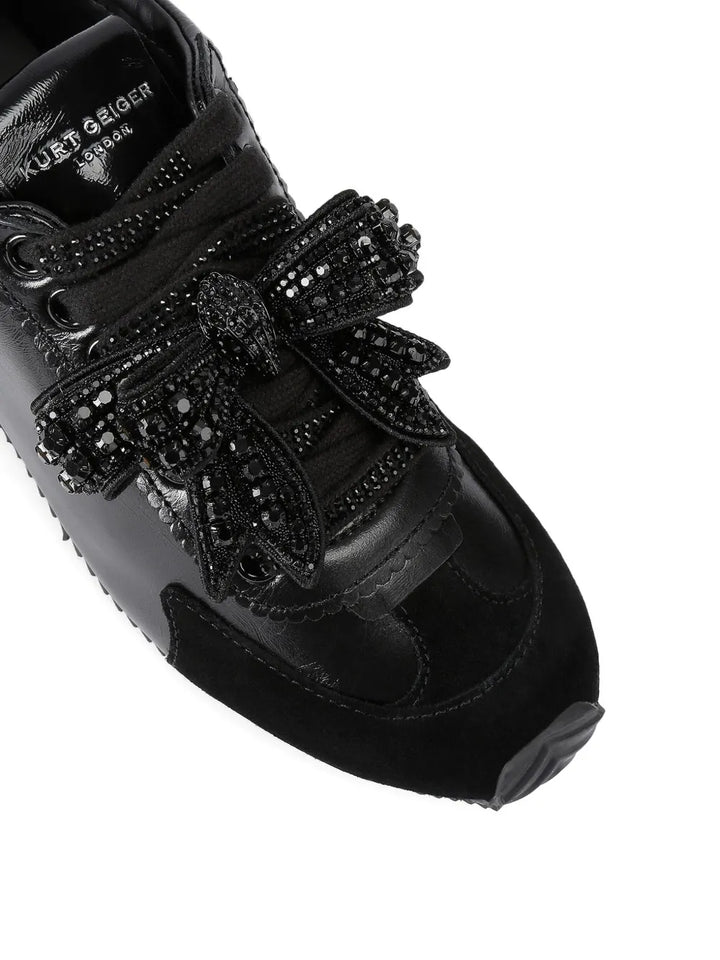 Kurt Geiger London Islington Bow Leather — Black — Size US M 3.5 - US W 5 — Top View