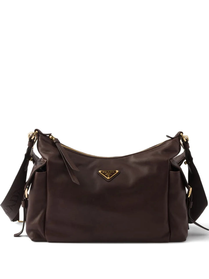 Prada Large Explore Leather Shoulder Bag — Same as shown — Size One Size — Front View