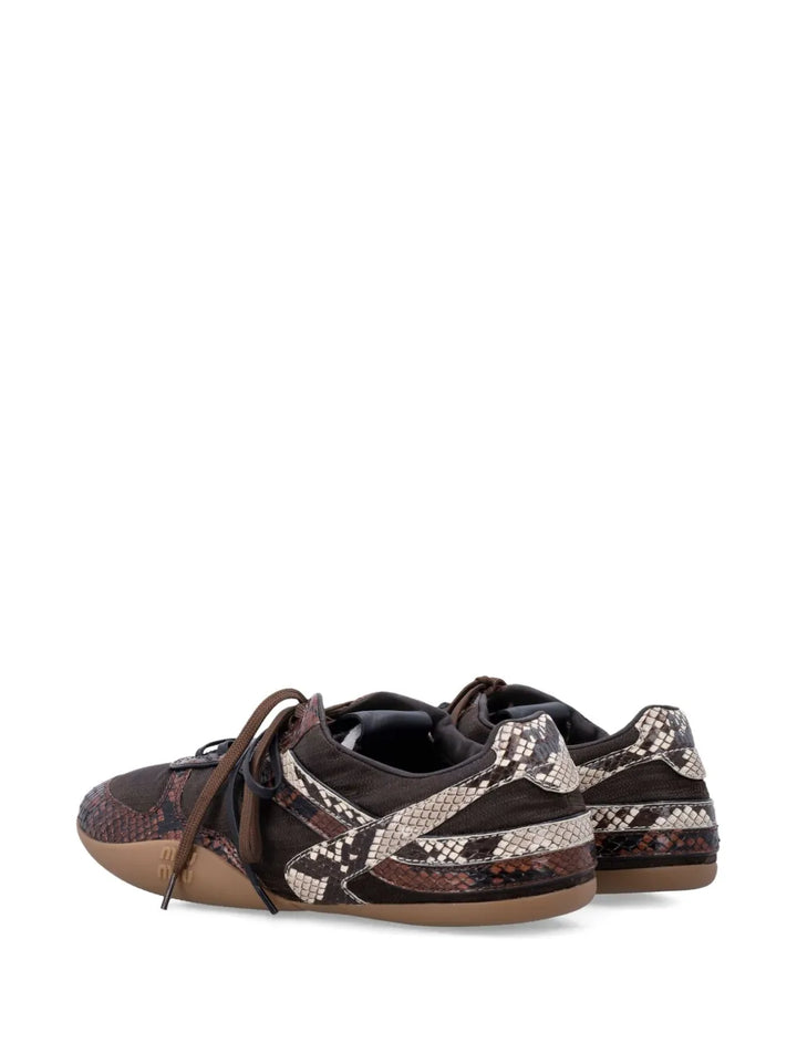 Miu Miu Snakeskin-Effect Leather — Brown — Size US M 3.5 - US W 5 — Top View