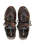 Miu Miu Snakeskin-Effect Leather — Brown — Size US M 3.5 - US W 5 — Back View