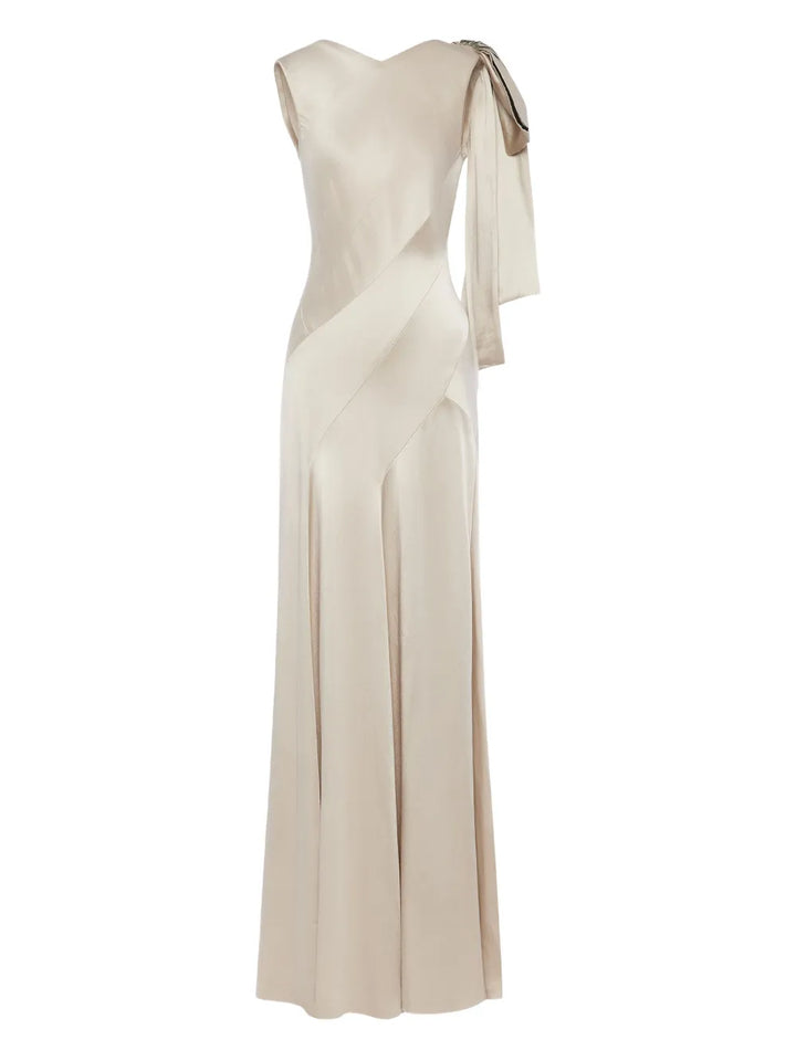 Maison Margiela Bow Detail Gown — Beige — Size XS — Front View