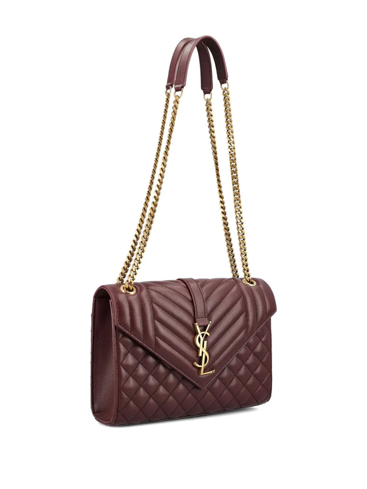 Saint Laurent Matelasse Logo Envelope Shoulder Bag — Same as shown — Size One Size — Back View
