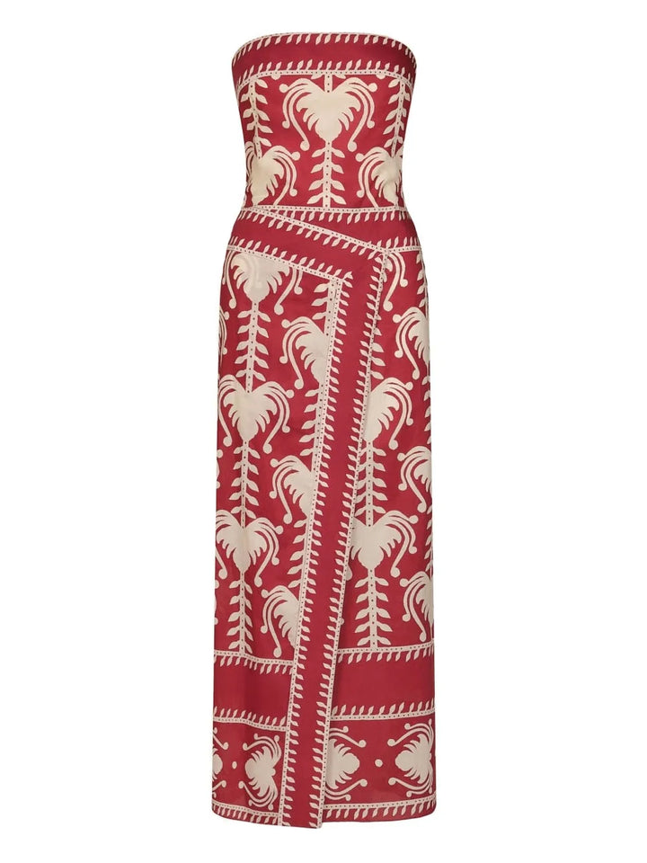 Johanna Ortiz Ancient Peru Dress — Beige/ Red — Size XS — Front View