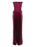 Lidee Maya Shirred Gown — Red — Size S — Front View