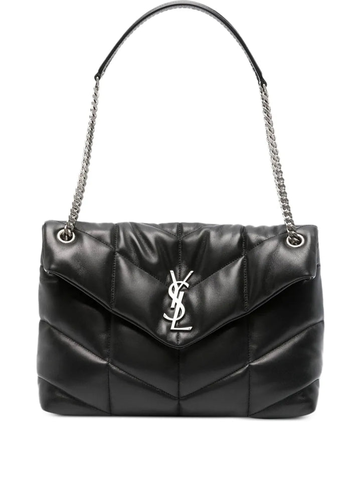 Saint Laurent Medium Loulou Puffer Chevron Logo Shoulder Bag — Same as shown — Size One Size — Front View