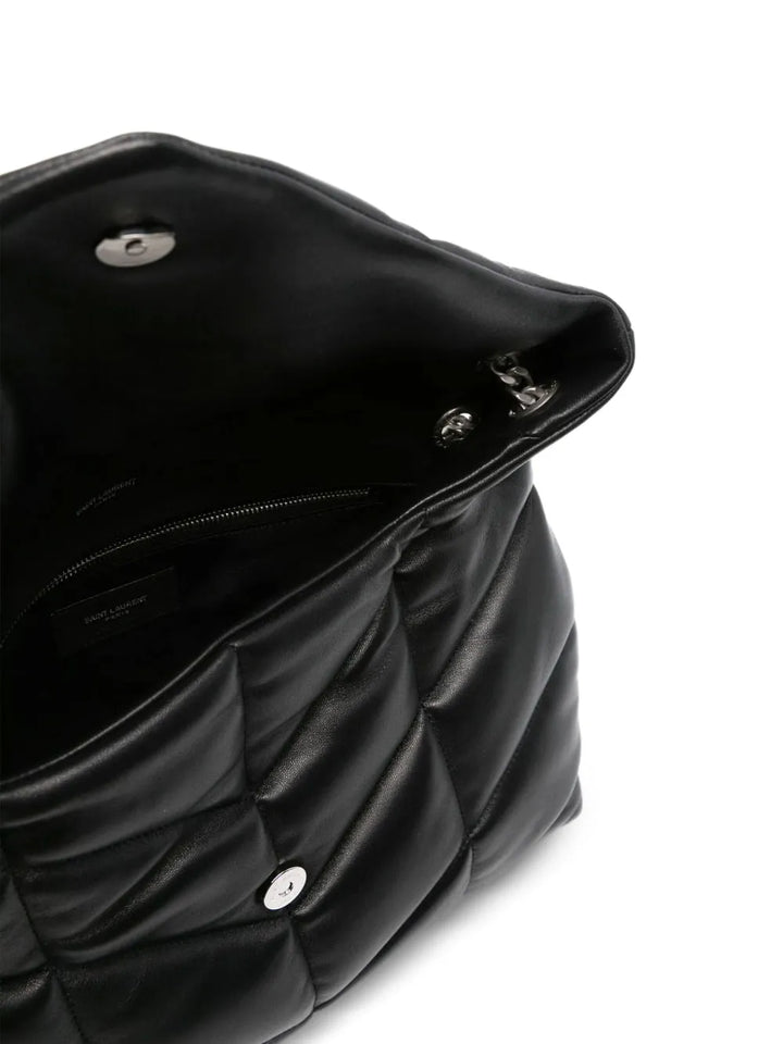 Saint Laurent Medium Loulou Puffer Chevron Logo Shoulder Bag — Same as shown — Size One Size — Back View