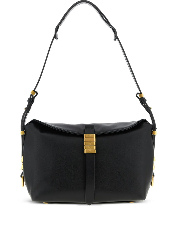 Pinko Engraved Rings Saddle Shoulder Bag — Same as shown — Size One Size — Front View