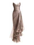 Maria Lucia Hohan Jolie Pleated Dress — Beige — Size XS — Front View