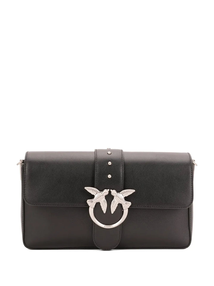 Pinko Studded Bird Detail Leather Shoulder Bag — Same as shown — Size One Size — Front View