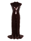 Rotate Birger Christensen Cap Sleeve Maxi Dress — Red — Size XS — Front View