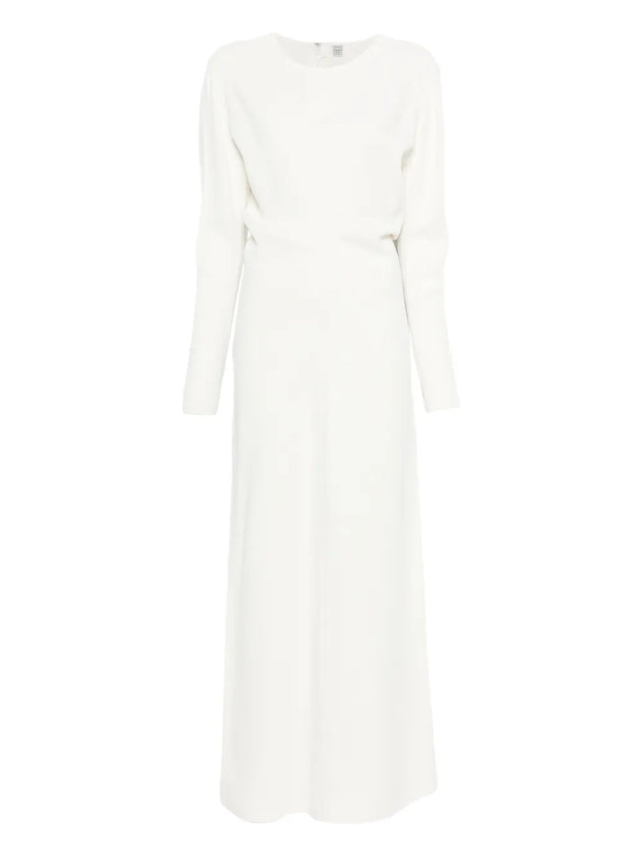 Toteme Long Sleeve Maxi Dress — White — Size XS — Front View