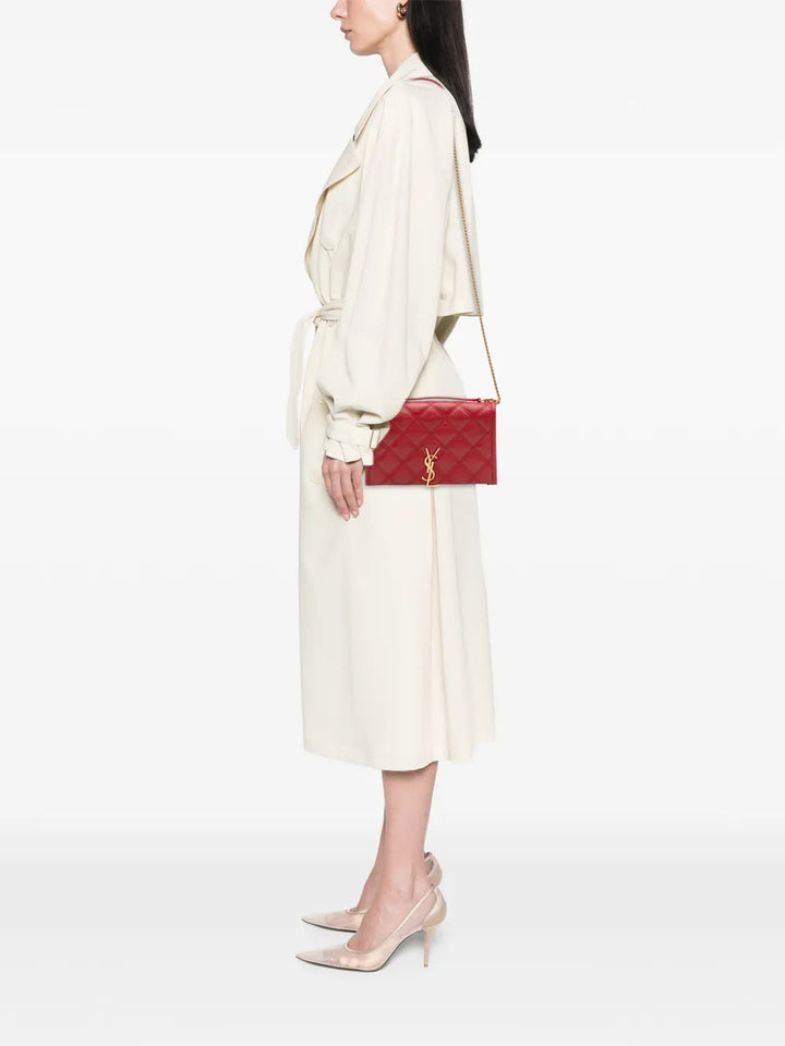 Saint Laurent Pre Owned 2019 Quilted Lambskin Becky Wallet On Chain Shoulder Bag — Same as shown — Size One Size — Side View