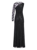 Self Portrait Detail Embellished Maxi Dress — Black — Size XS — Front View