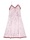 Bimba Y Lola Lace Trim Tie Midi Dress — Pink — Size XS — Front View
