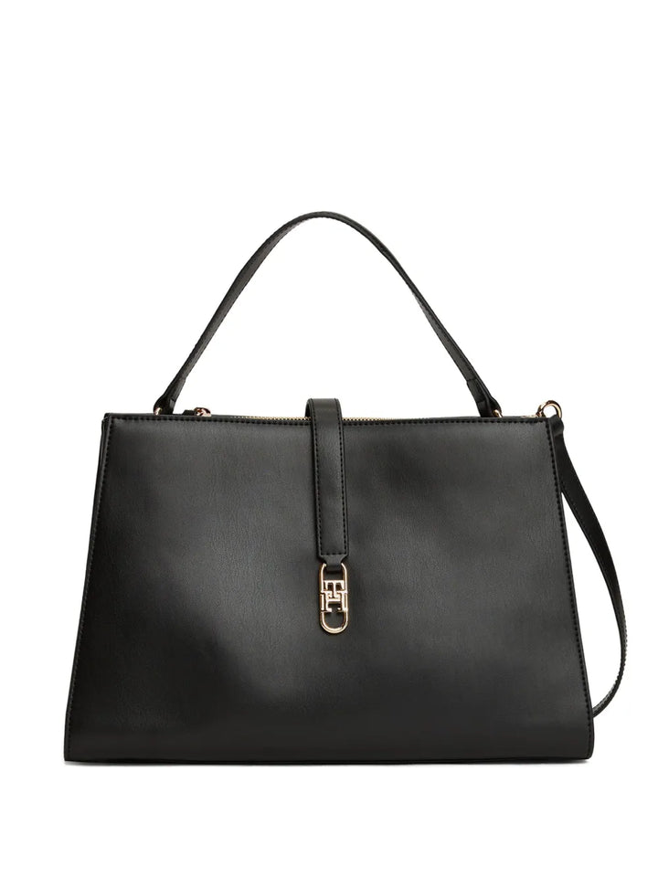 Tommy Hilfiger Top Handles Logo Plaque Shoulder Bag — Same as shown — Size One Size — Front View