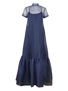 Staud Calluna Dress — Blue/ Navy — Size XS — Front View