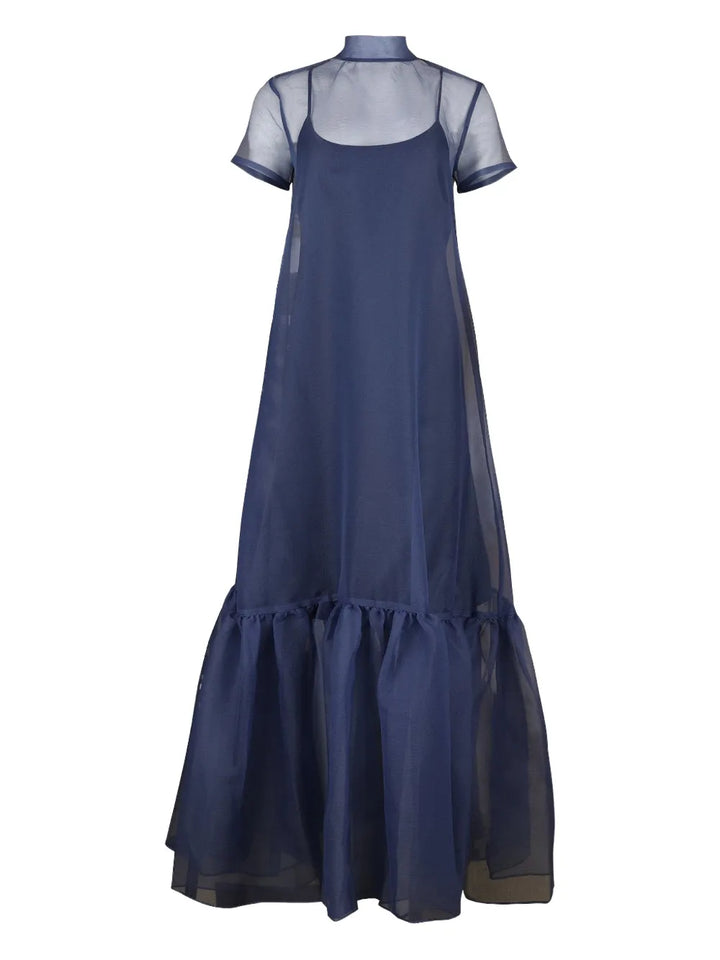 Staud Calluna Dress — Blue/ Navy — Size XS — Front View