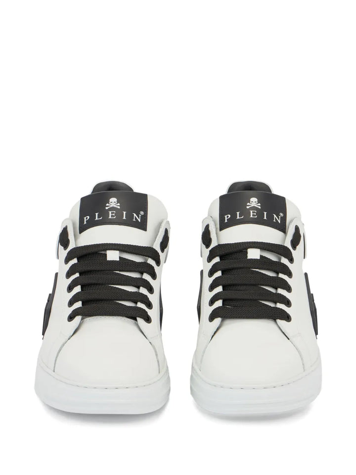 Philipp Plein Logo Plaque Low-Top Trainers — Black — Size US M 3.5 - US W 5 — Back View