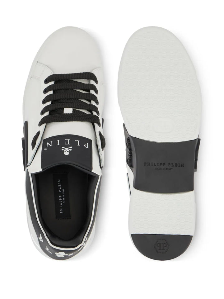 Philipp Plein Logo Plaque Low-Top Trainers — Black — Size US M 3.5 - US W 5 — Top View