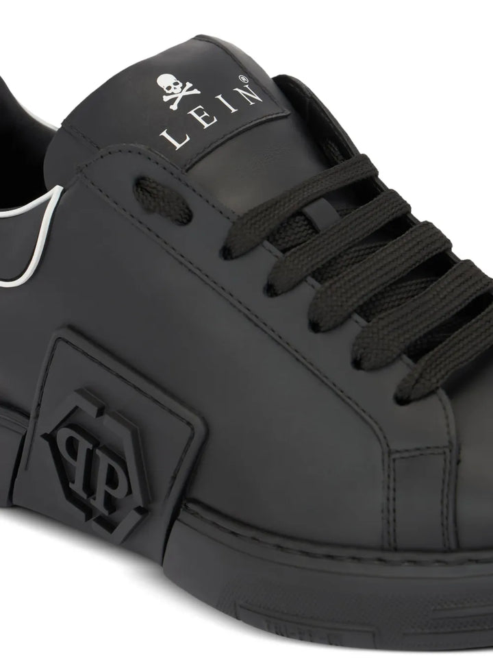 Philipp Plein Phantom Kick$ Logo Low-Top — Black — Size US M 3.5 - US W 5 — Detail View