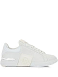 Philipp Plein Phantom Kick$ Logo-Embossed Low-Top — White — Size US M 3.5 - US W 5 — Front View