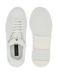 Philipp Plein Phantom Kick$ Logo-Embossed Low-Top — White — Size US M 3.5 - US W 5 — Top View