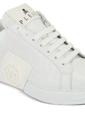 Philipp Plein Phantom Kick$ Logo-Embossed Low-Top — White — Size US M 3.5 - US W 5 — Detail View