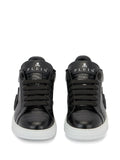Philipp Plein Phantom Kick$ Cocco Embossed Low-Top — Black — Size US M 3.5 - US W 5 — Back View