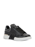 Philipp Plein Phantom Kick$ Cocco Embossed Low-Top — Black — Size US M 3.5 - US W 5 — Side View