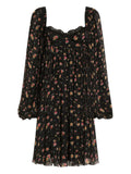 Dolce Gabbana Floral Lace Mini Dress — Black — Size XS — Front View