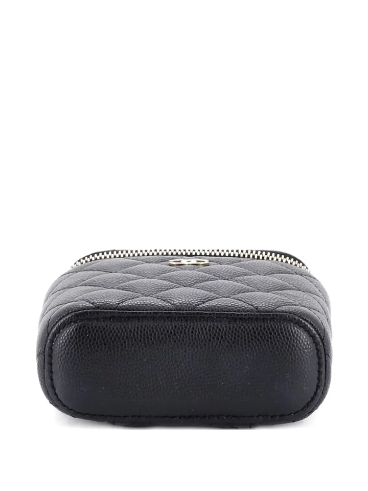 Chanel Pre Owned Vertical Classic Vanity Case With Chain Quilted Caviar Mini Shoulder Bag — Same as shown — Size One Size — Back View