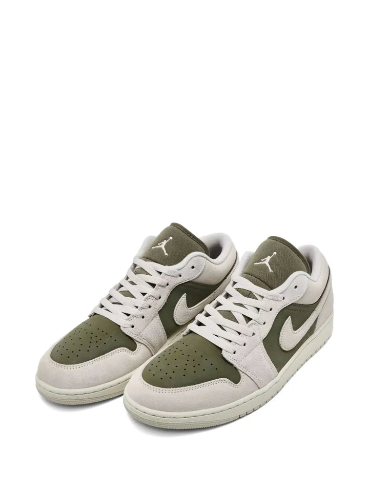 Air Jordan 1 Low Se Sneakers — Olive Green / Beige — Size US M 11.5 - US W 13 — Side View