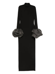 Solace London Viviana High Neck Maxi Dress — Black — Size XS — Front View