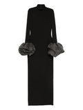 Solace London Viviana High Neck Maxi Dress — Black — Size XS — Front View