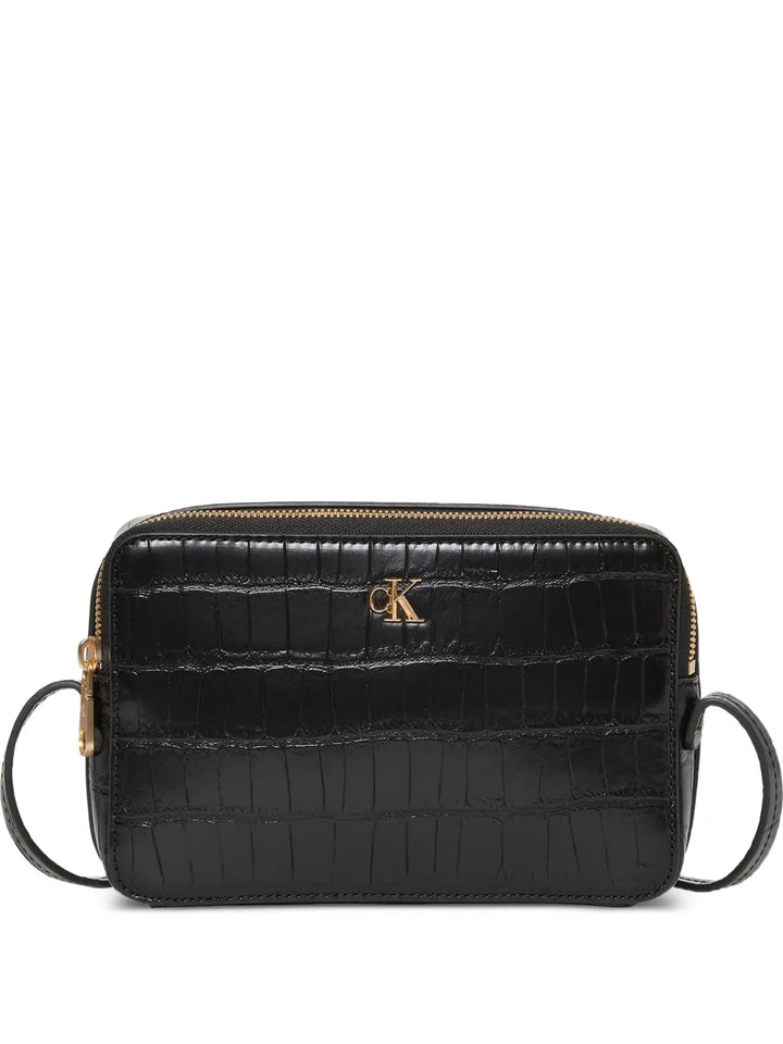 Calvin Klein Logo Plaque Zip Shoulder Bag — Same as shown — Size One Size — Front View