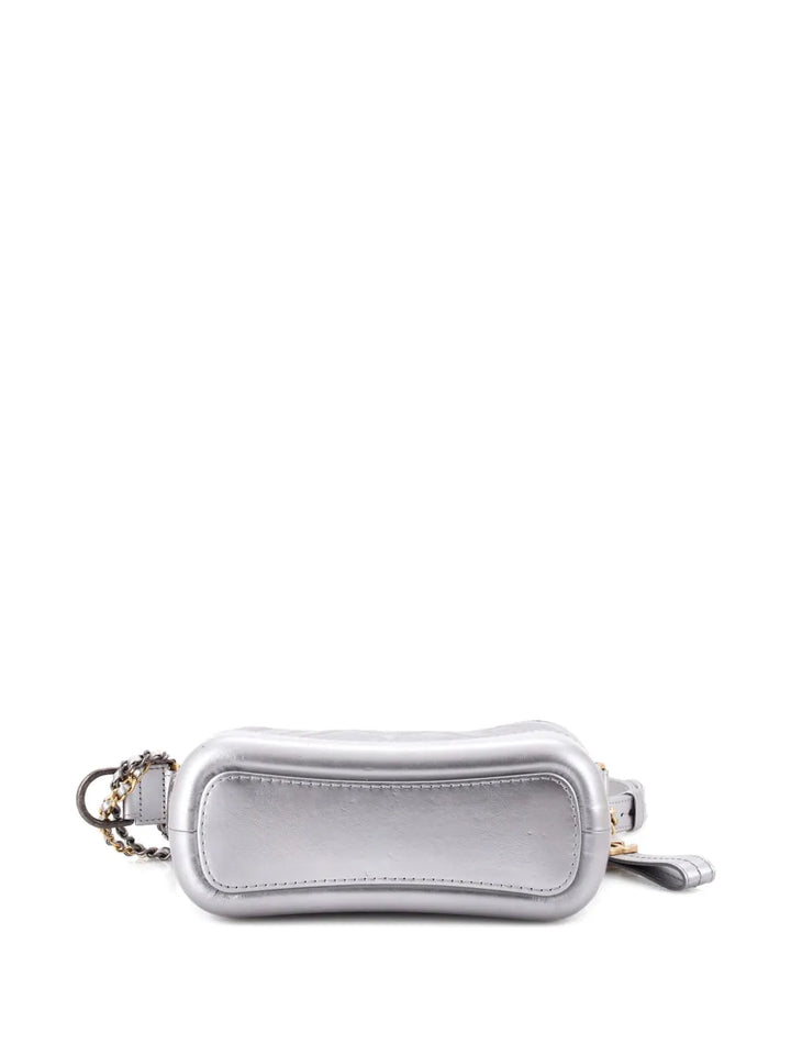 Chanel Pre Owned Gabrielle Quilted Metallic Aged Calfskin Small Hobo Bag — Same as shown — Size One Size — Side View