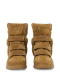 ISABEL MARANT Bekett Velvet Strap — Brown — Size US M 3.5 - US W 5 — Top View