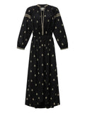 Isabel Marant Maxi X Rodilia Embroidered Dress — Black/ Red — Size S — Front View