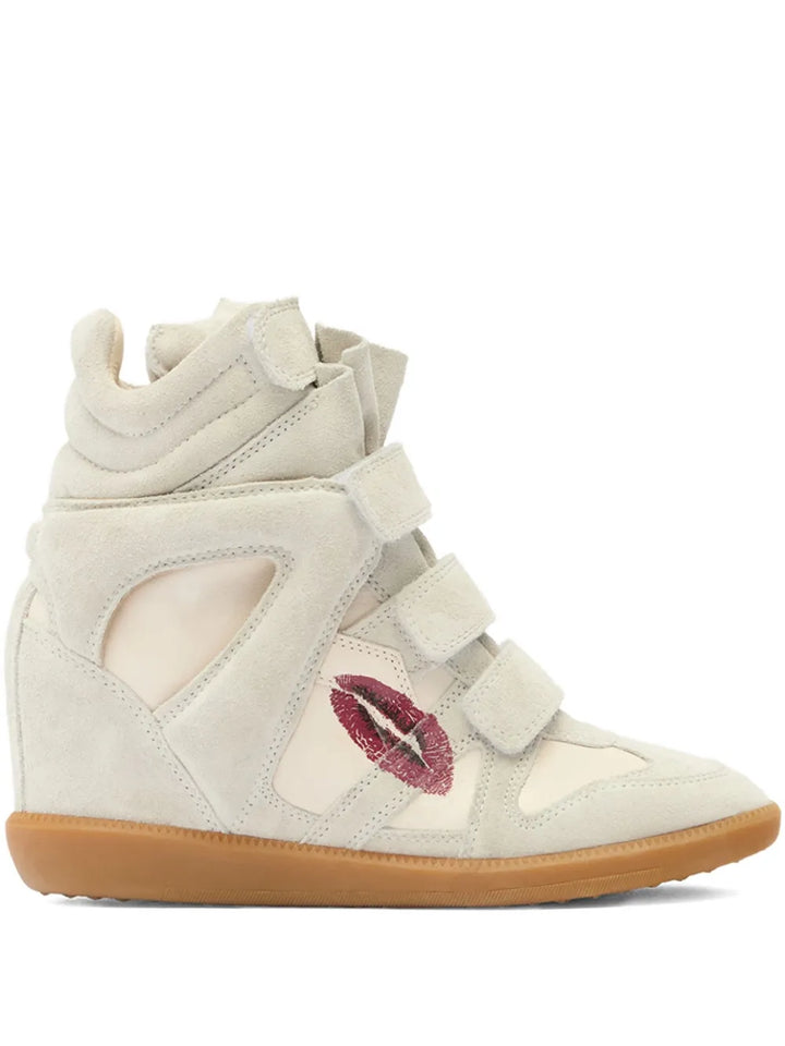 ISABEL MARANT 50Mm Bekett Lips-Motif — Cream — Size US M 3.5 - US W 5 — Front View