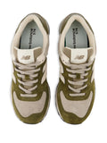 New Balance 574 Lace-Up Suede-Panelled — Beige — Size US M 3.5 - US W 5 — Top View
