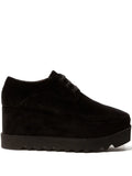 Stella McCartney 55Mm Elyse Velvet Platform Lace-Up — Black — Size US M 3.5 - US W 5 — Front View