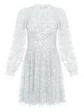 Needle Thread Seren Sequin Embellished Floral Dress — Blue — Size XXL — Front View