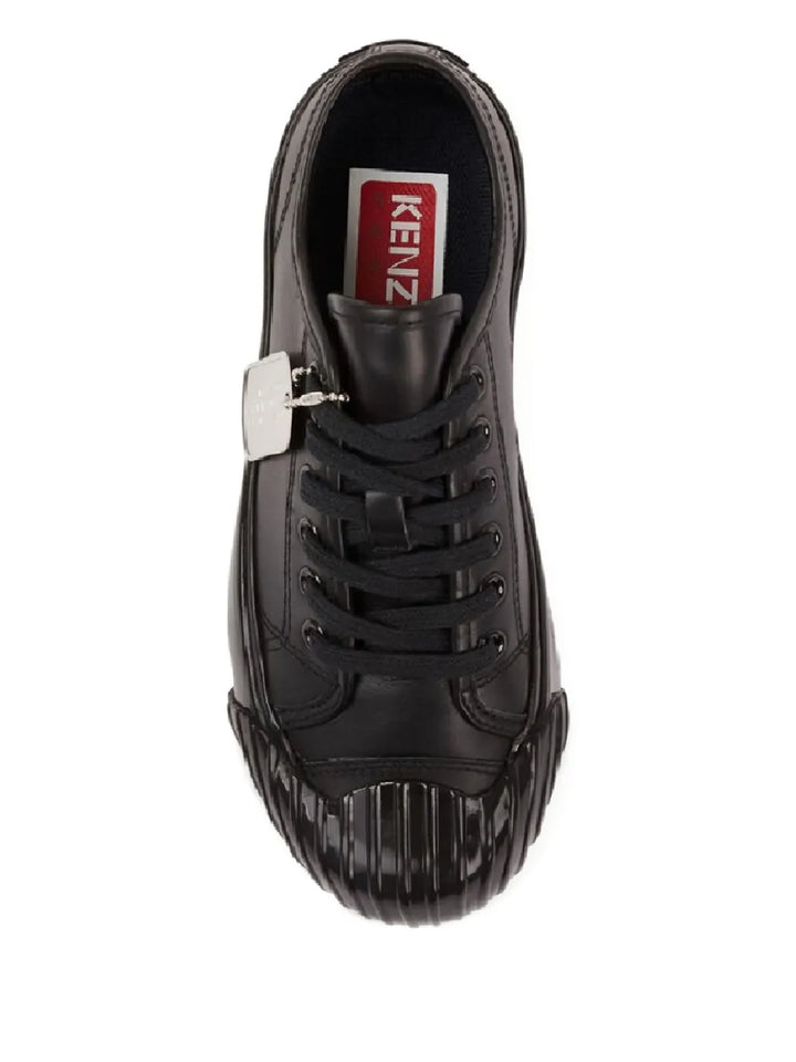 Kenzo Logo-Detail Leather — Black — Size US M 3.5 - US W 5 — Back View