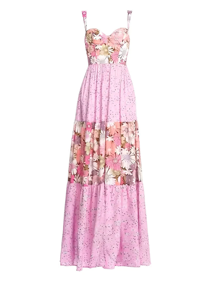 Agua By Agua Bendita Alanifloral Maxi Dress — Pink — Size XS — Front View