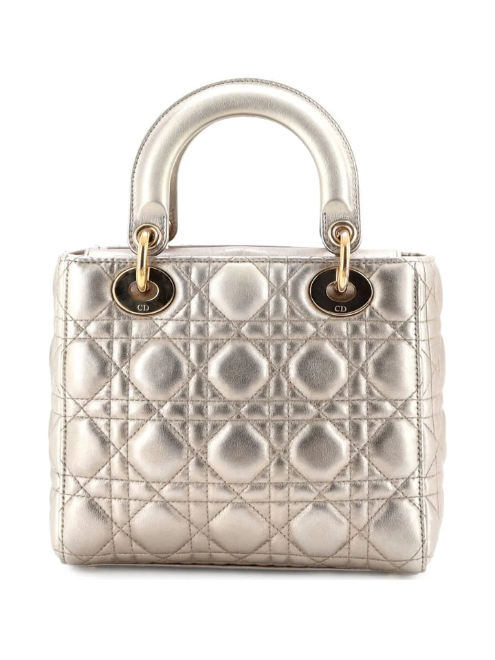 Christian Dior Pre Owned My Abcdior Lady Dior Bag Metallic Cannage Quilt Leather Shoulder Bag — Same as shown — Size One Size — Back View